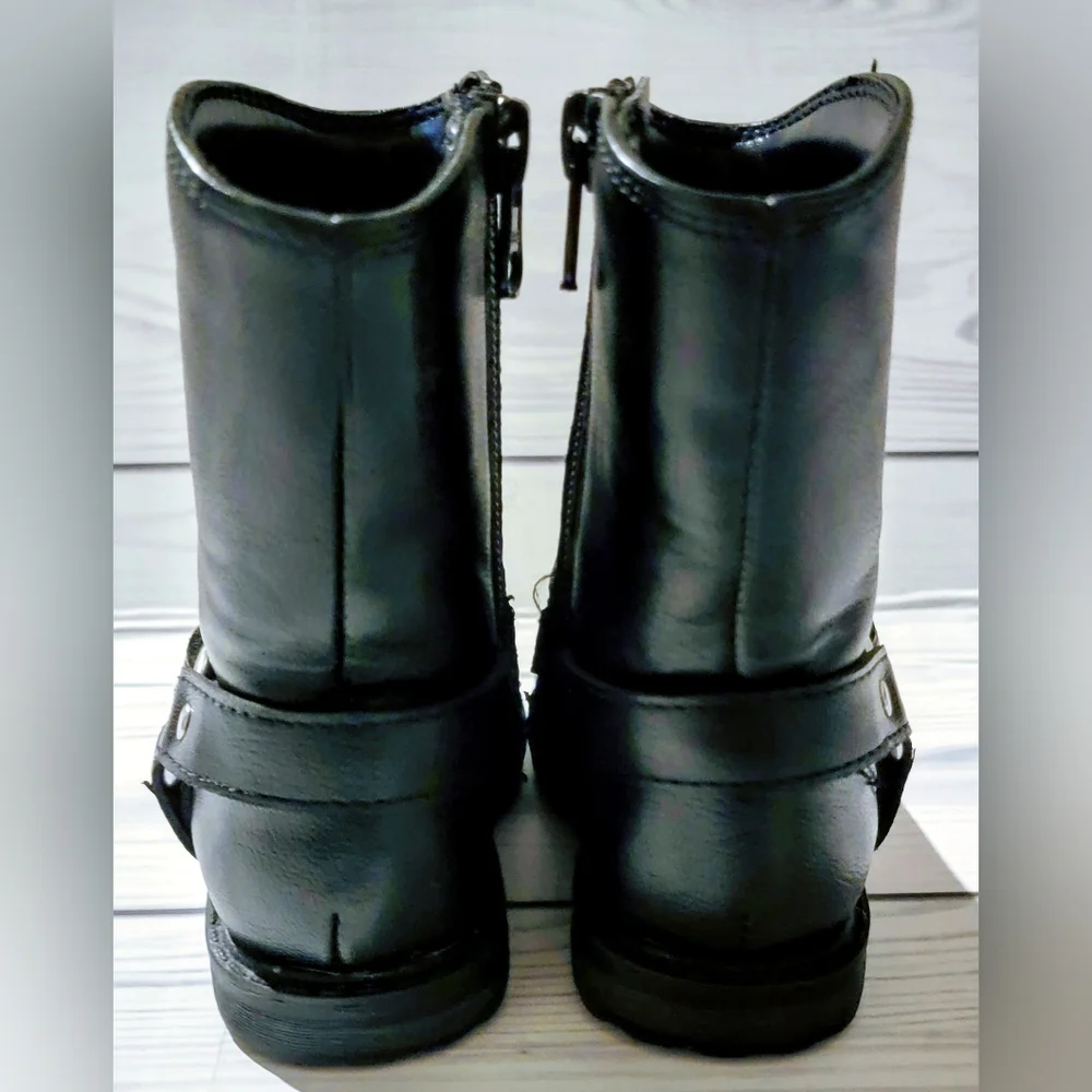 Cat & Jack Black Zip-Up Kids Boots Size 5